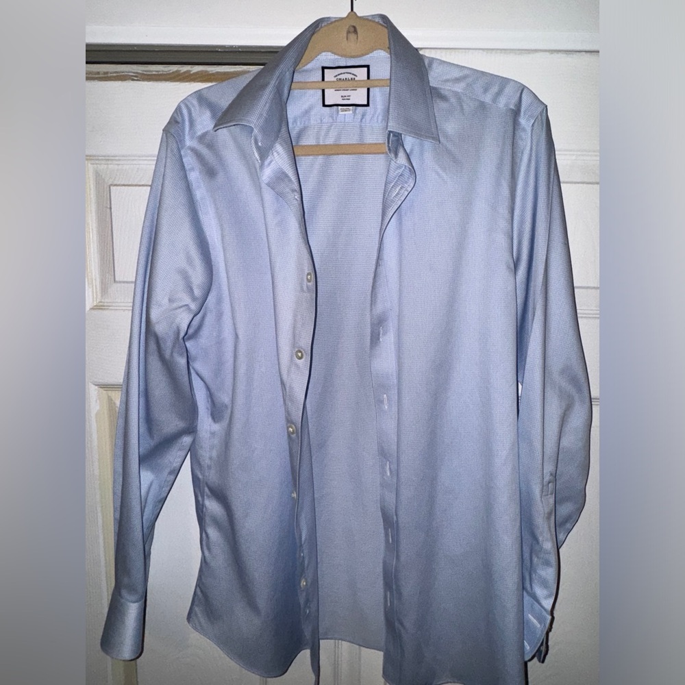 Charles Tyrwhitt SF slim fit non-iron puppytooth shirt